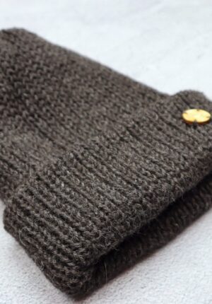 czapka czarna z alpaki antracyt