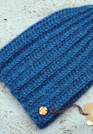 Długa czapka Alpaka CLOUD turkusowa