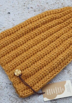 Czapka zimowa alpaka - żółta