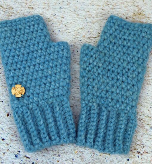 rękawiczki damskie z alpaki jasny turkus