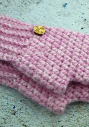 Rękawiczki damskie alpaka różowe pudrowy róż