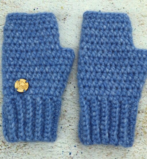 Niebieskie rękawiczki damskie mitenki bardzo praktyczne