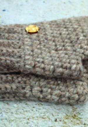 Rękawiczki zimowe bez palców z naturalnej alpaki, beżowe