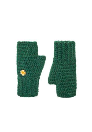 Rękawiczki bez palców alpaka butelkowa zieleń