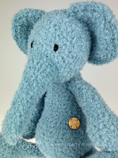 maskotka niebieski słoń z alpaki ręcznie wykonany