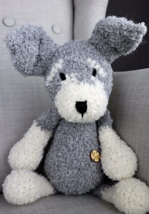 Pluszak piesek szaro-biały duży 35cm