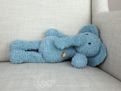 niebieska maskotka słoń z alpaki zabawka handmade