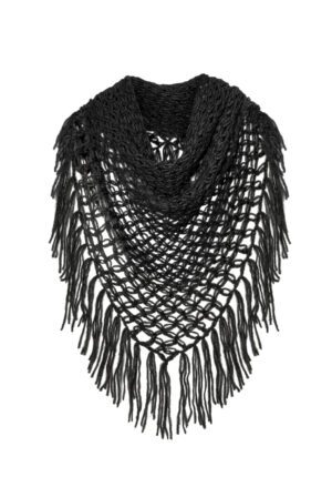 Puszysty szal Alpaka Cloud czarny